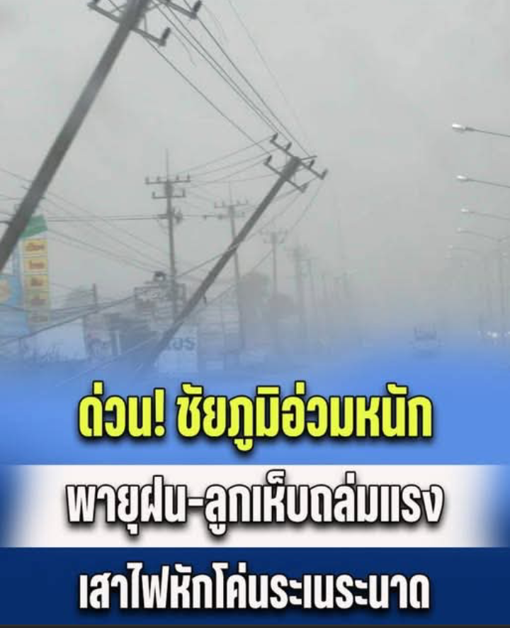 ชัยภูมิอ่วมหนัก พายุฝน-ลูกเห็บถล่มแรง เสาไฟหักโค่นระเนระนาด…ดูเพิ่มเติม.