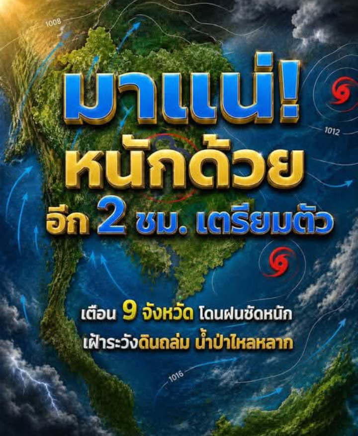 ประกาศด่วน! กรมธรณีเตือน 9 จังหวัด เสี่ยงดินถล่ม-น้ำป่าไหลหลาก!!!